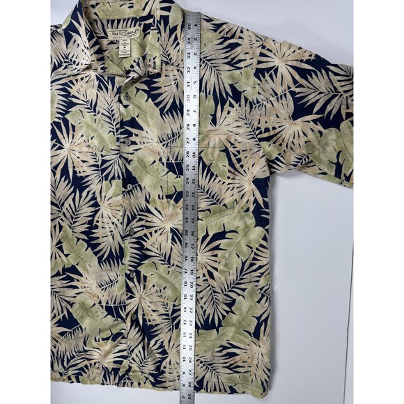 Tori Richard Shirt Mens Medium Blue Green Floral Hawaiian Cotton Button Up Aloha - Picture 8 of 10